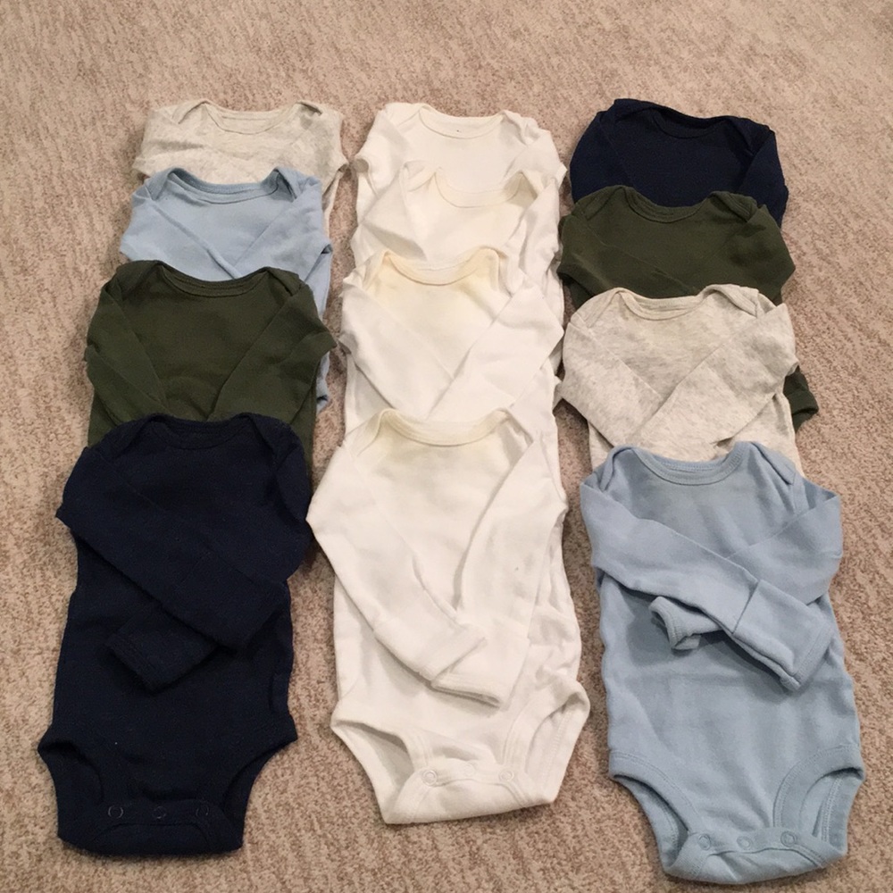 SOLD!!!!full sleeve onesies in 5 different colors